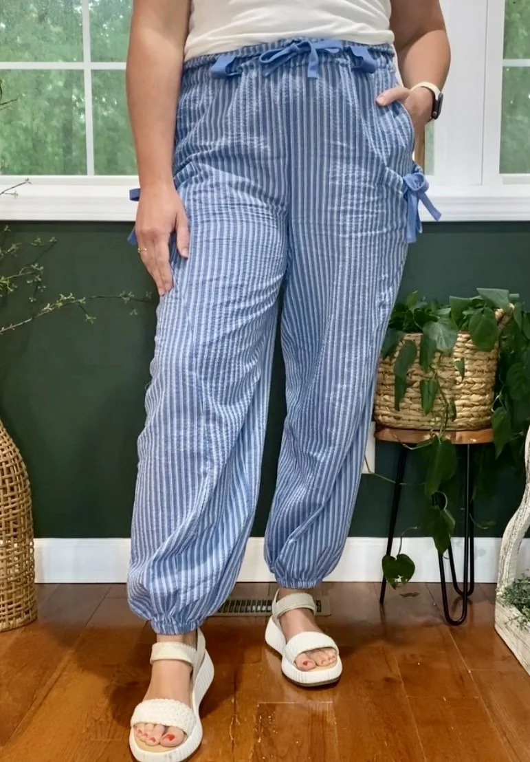 Sail away striped joggers