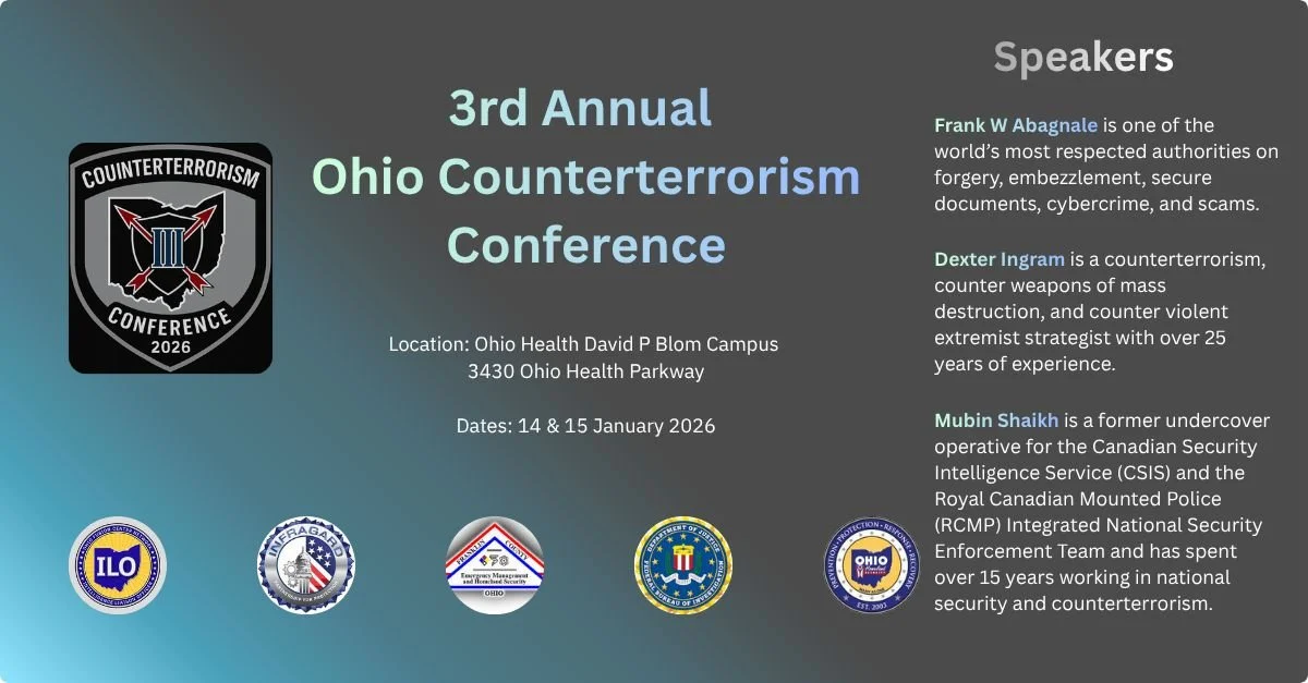 Speaker at the 3rd Annual Ohio Counterterrorism Conference