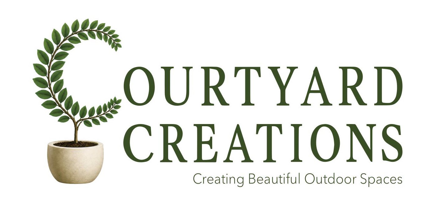 Logo for OurYard Creations featuring a potted plant with green leaves and the text "OurYard Creations". Tagline reads "Creating Beautiful Outdoor Spaces".