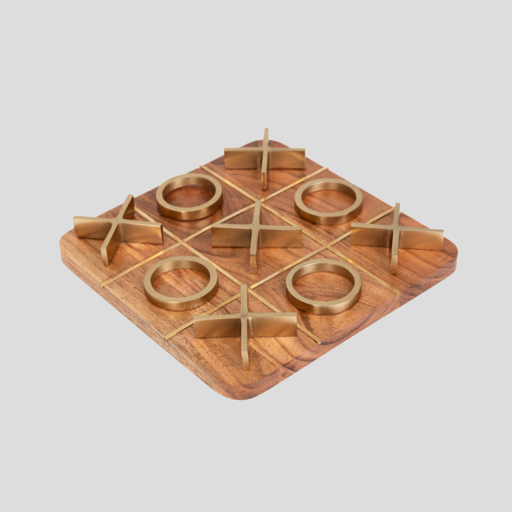 Wood & Metal Tic Tac Toe Game