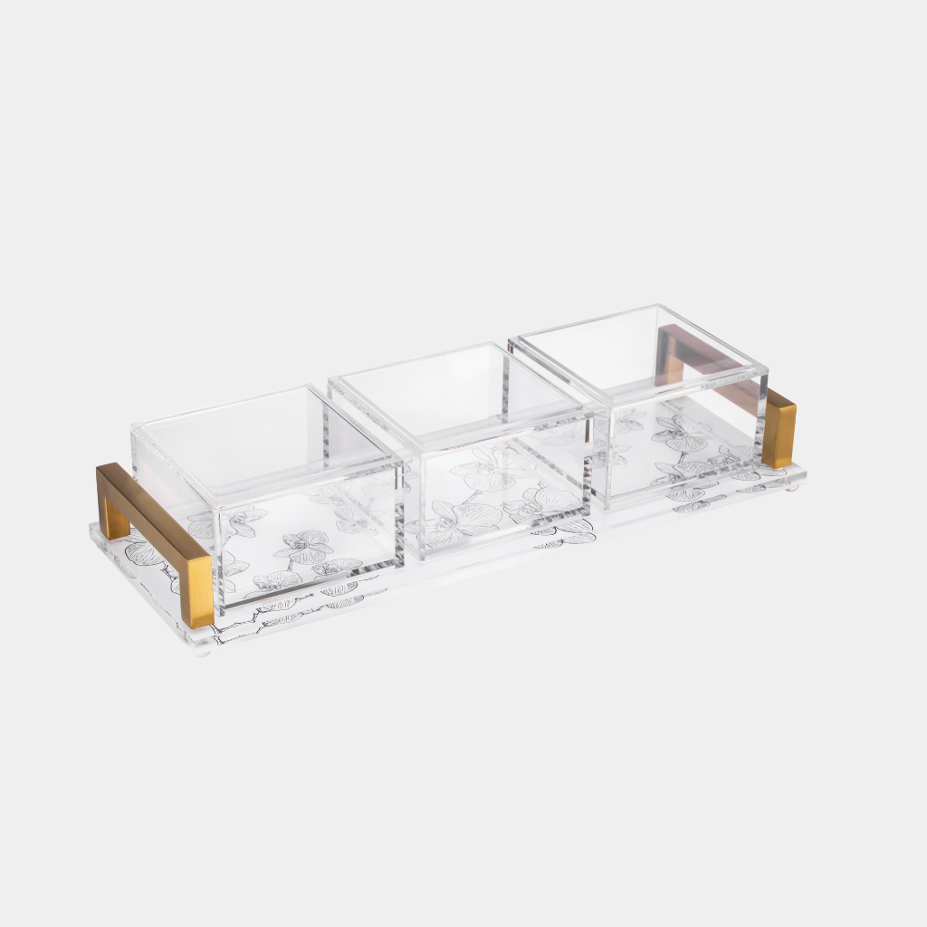 Orchid 3 Dip Bowl with Stackable Bowls