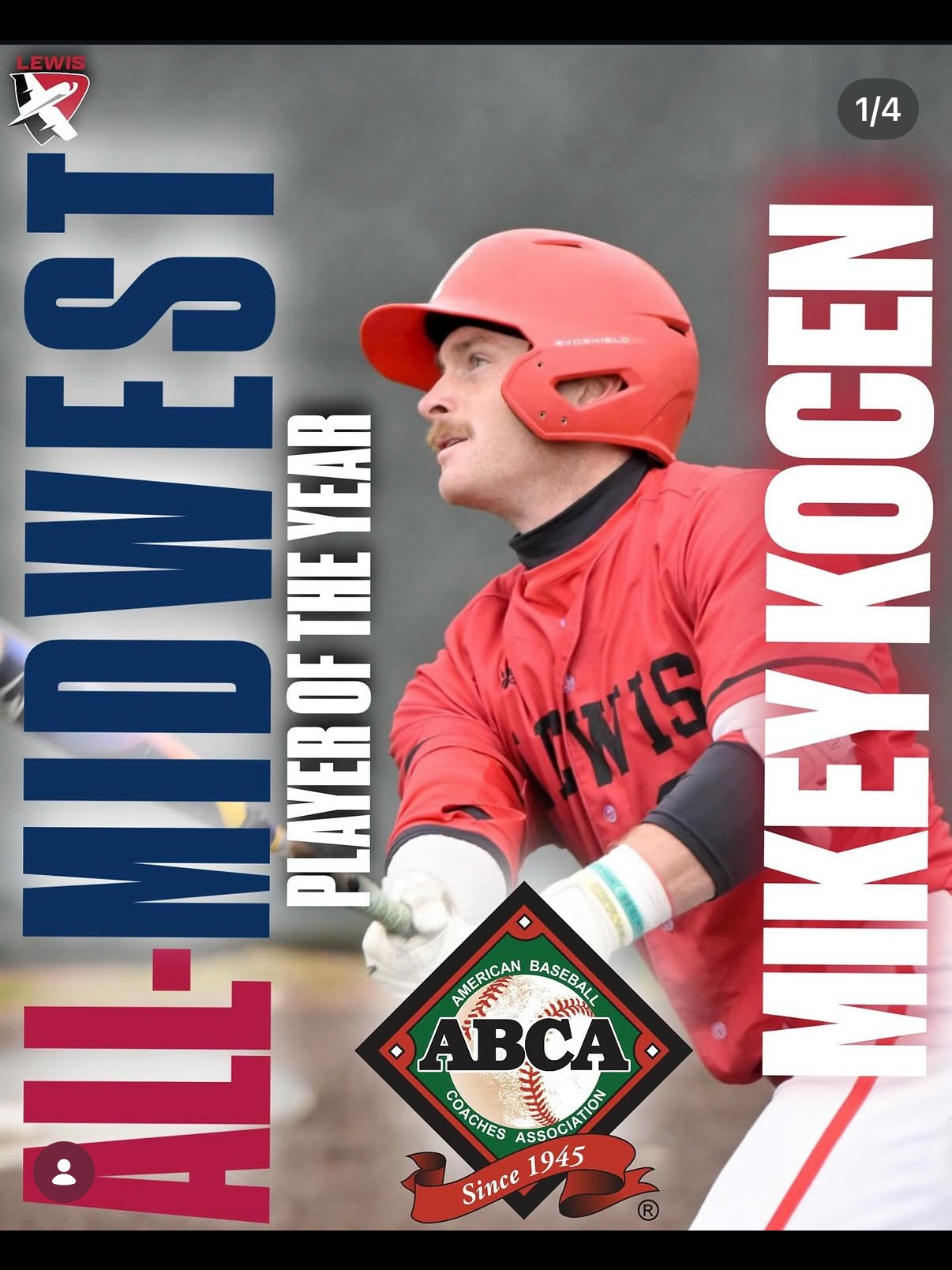 Mikey Kocen - ABCA Midwest Region Player of the Year Award for the ABCA Coaches Association