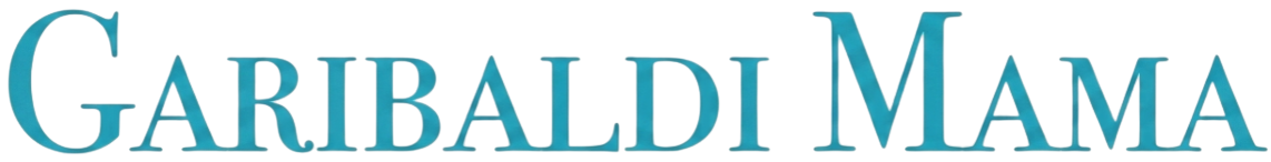 Text reads 'Garibaldi Mama' in large blue letters with a white background.