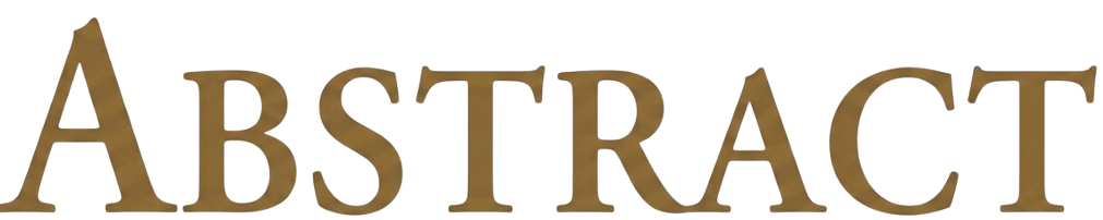 Close-up of the word 'ABSTRACT' in 3D gold lettering with a blurred background.
