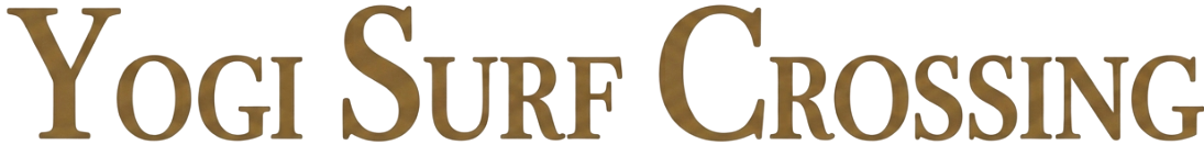 Text reads 'YOGISURF CROSSING' in large gold letters.