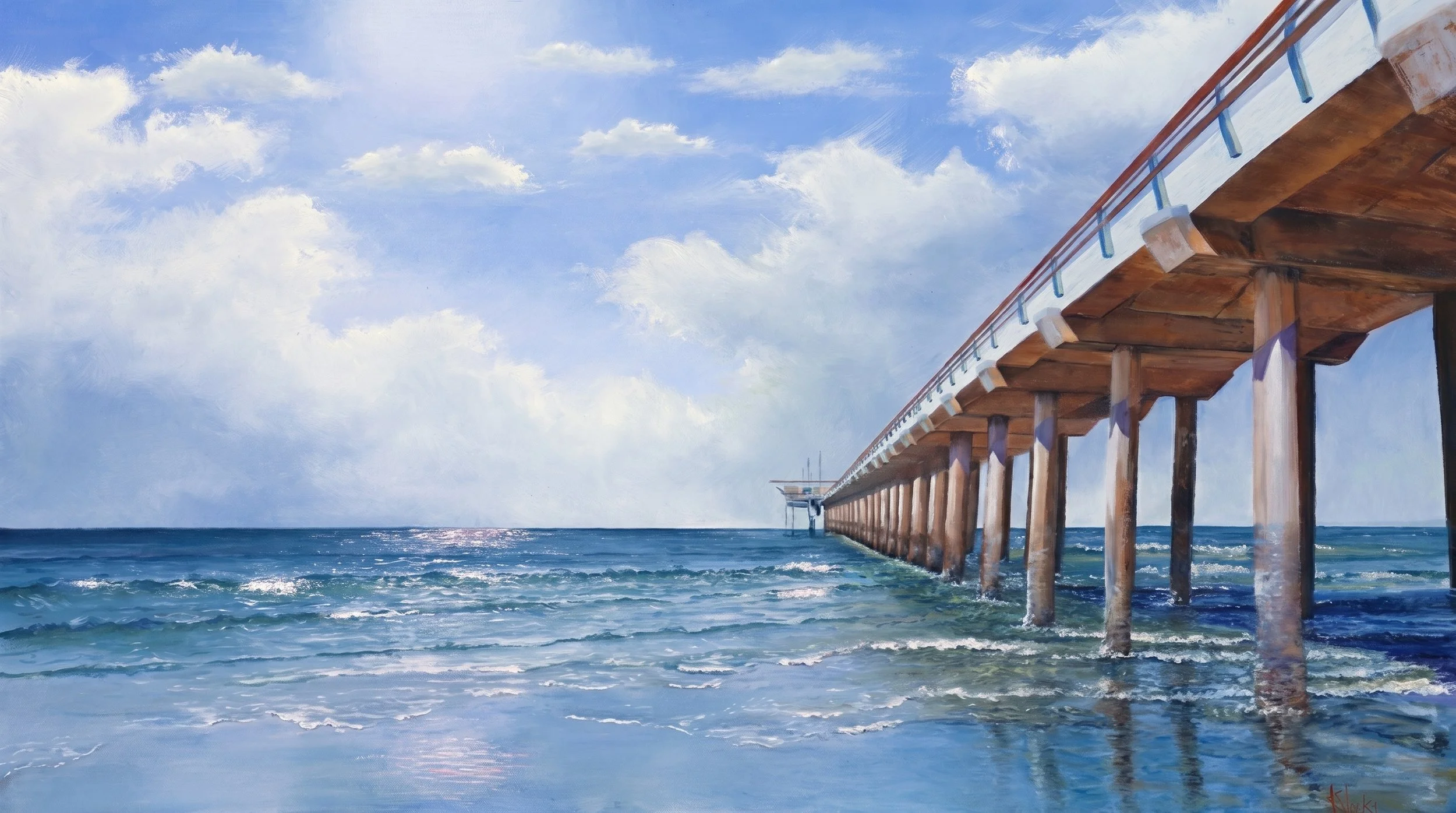 Scripps Pier painting by Judy Salinsky