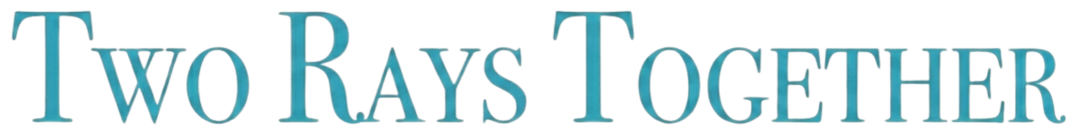 Text reading 'Two Rays Together' in a stylized 3D font with a gradient blue color.
