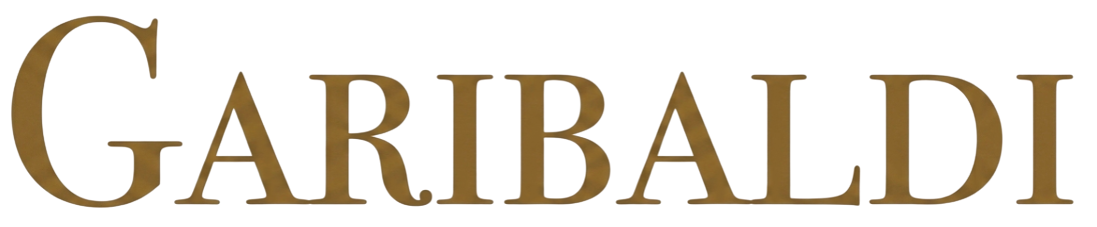The word 'GARBALDI' in large gold capital letters against a black background.