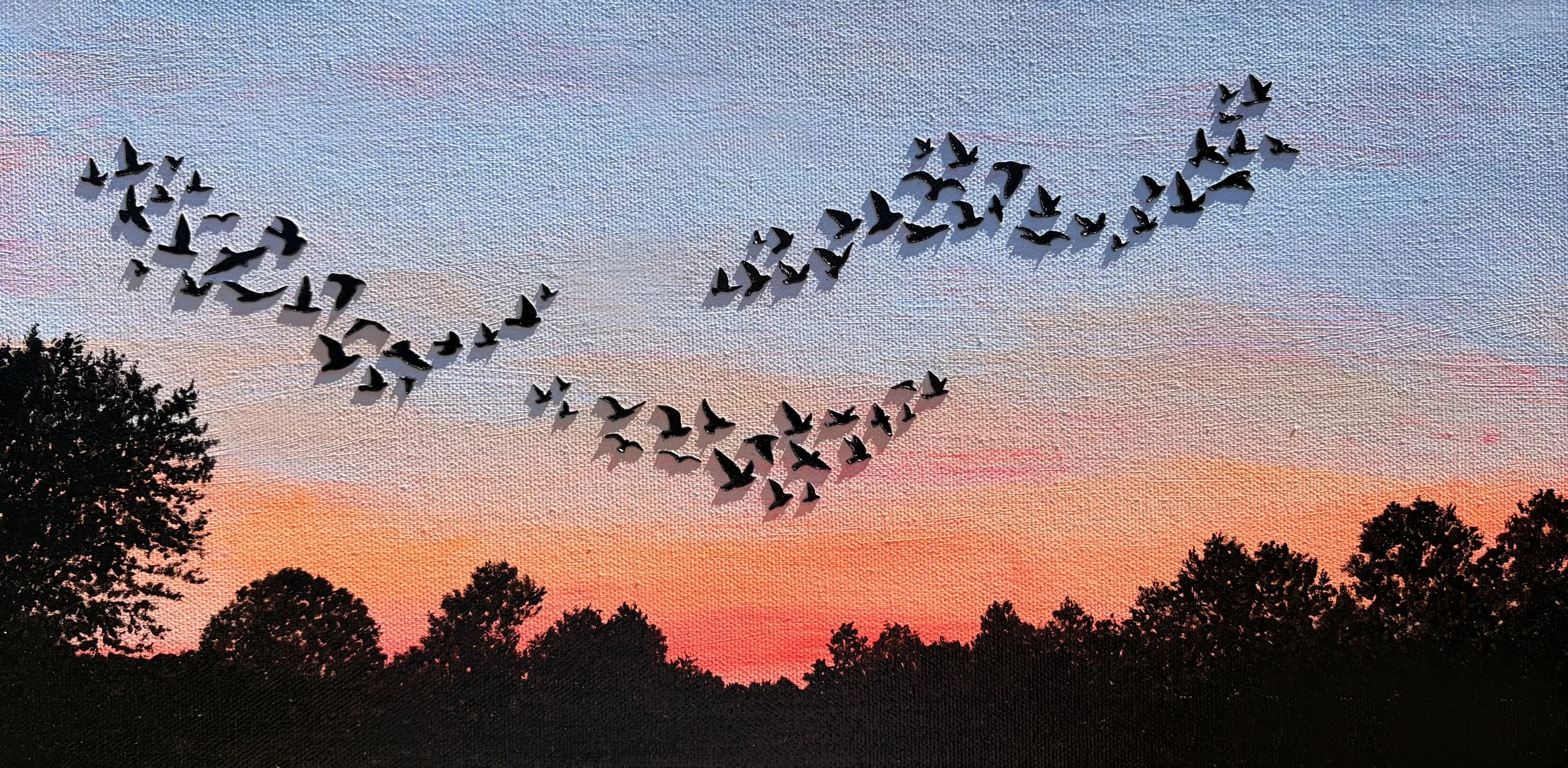 Chasing the Wind (2025)
Acrylic and paper on canvas, 8x16 inch