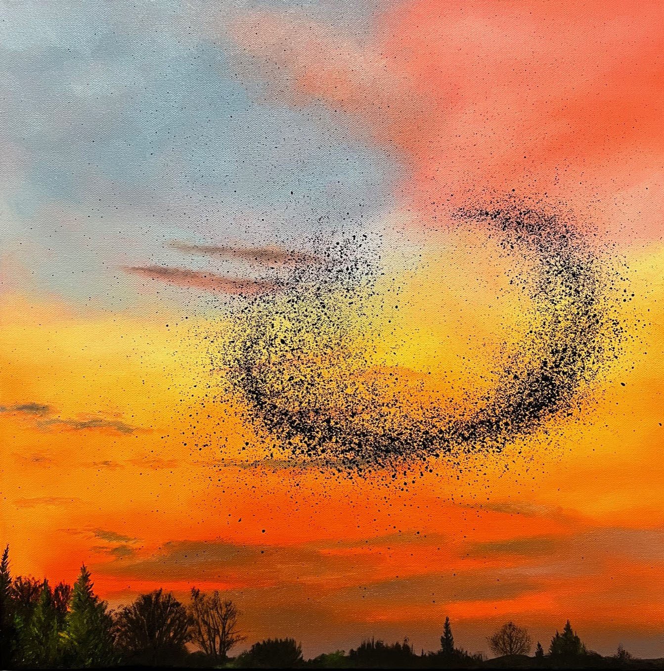 Gossip of the Starlings (2023)
Oil on canvas, 20x20 inch