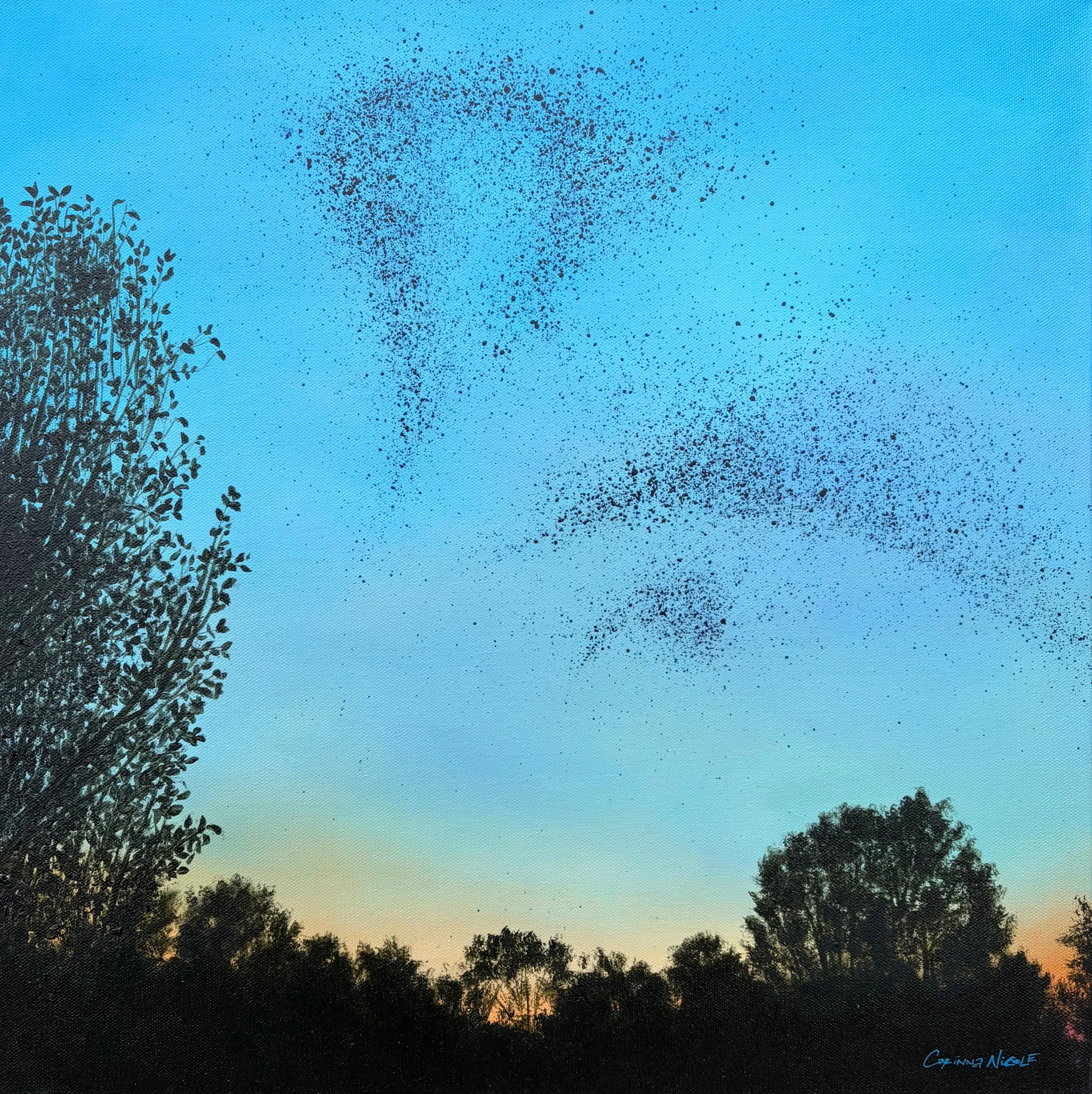 Ensemble of the Starlings (2024)
Oil on canvas, 20x20 inch