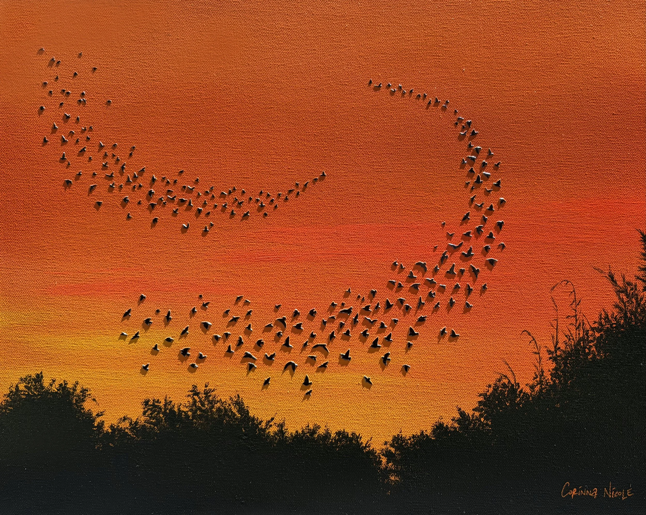 Here and Now (2026)
Acrylic and paper on canvas, 16x20 inch