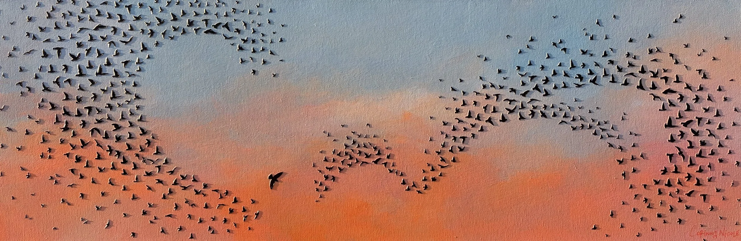 All Against One (2026)
Acrylic and paper on canvas, 12x36 inch
