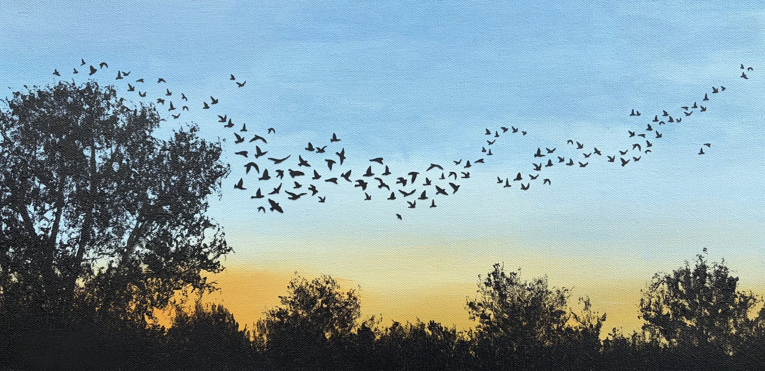 Rhythmic Flow (2026)
Acrylic and paper on canvas, 10x20 inch