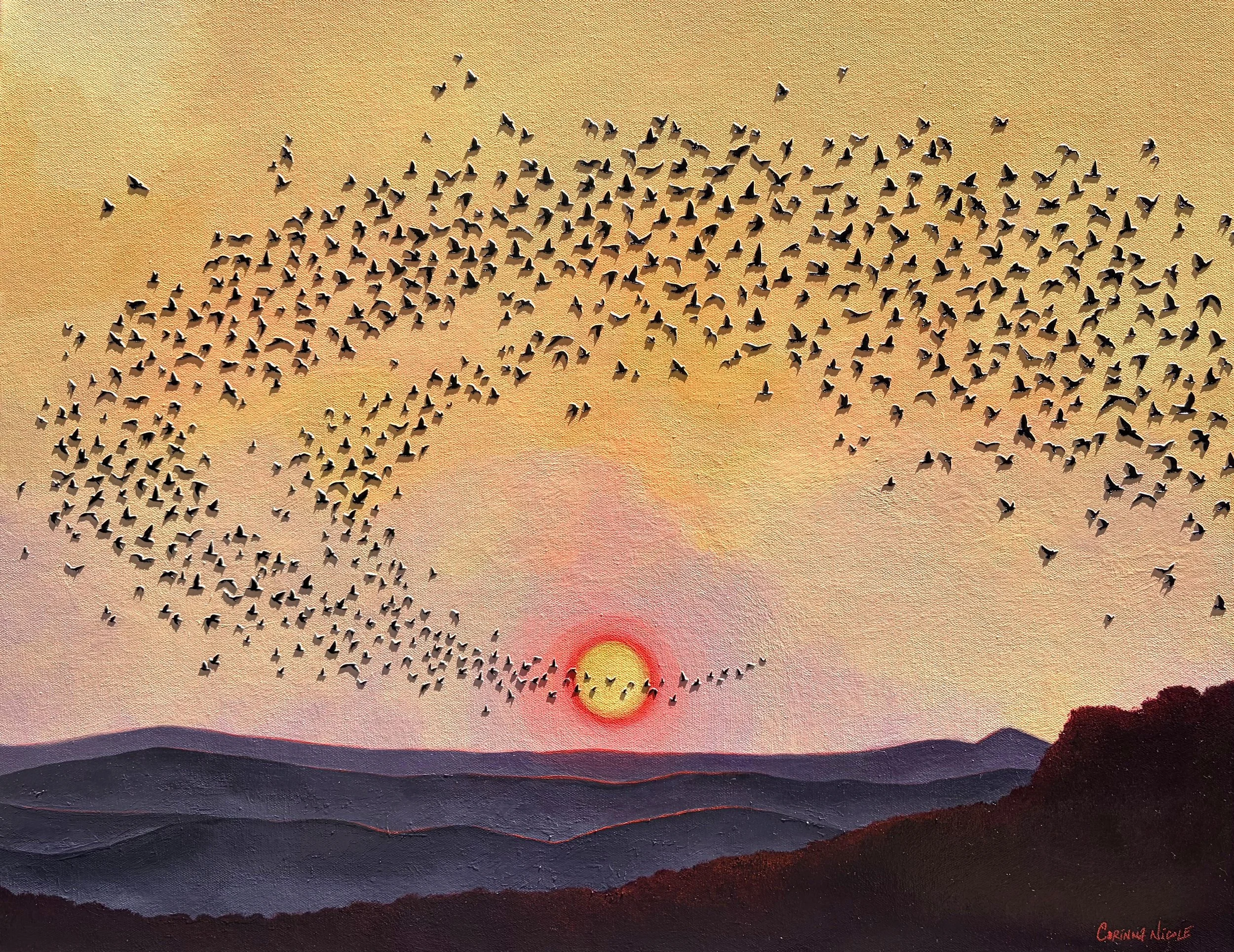 Of Light and Flight (2026)
Acrylic and paper on canvas, 22x28 inch