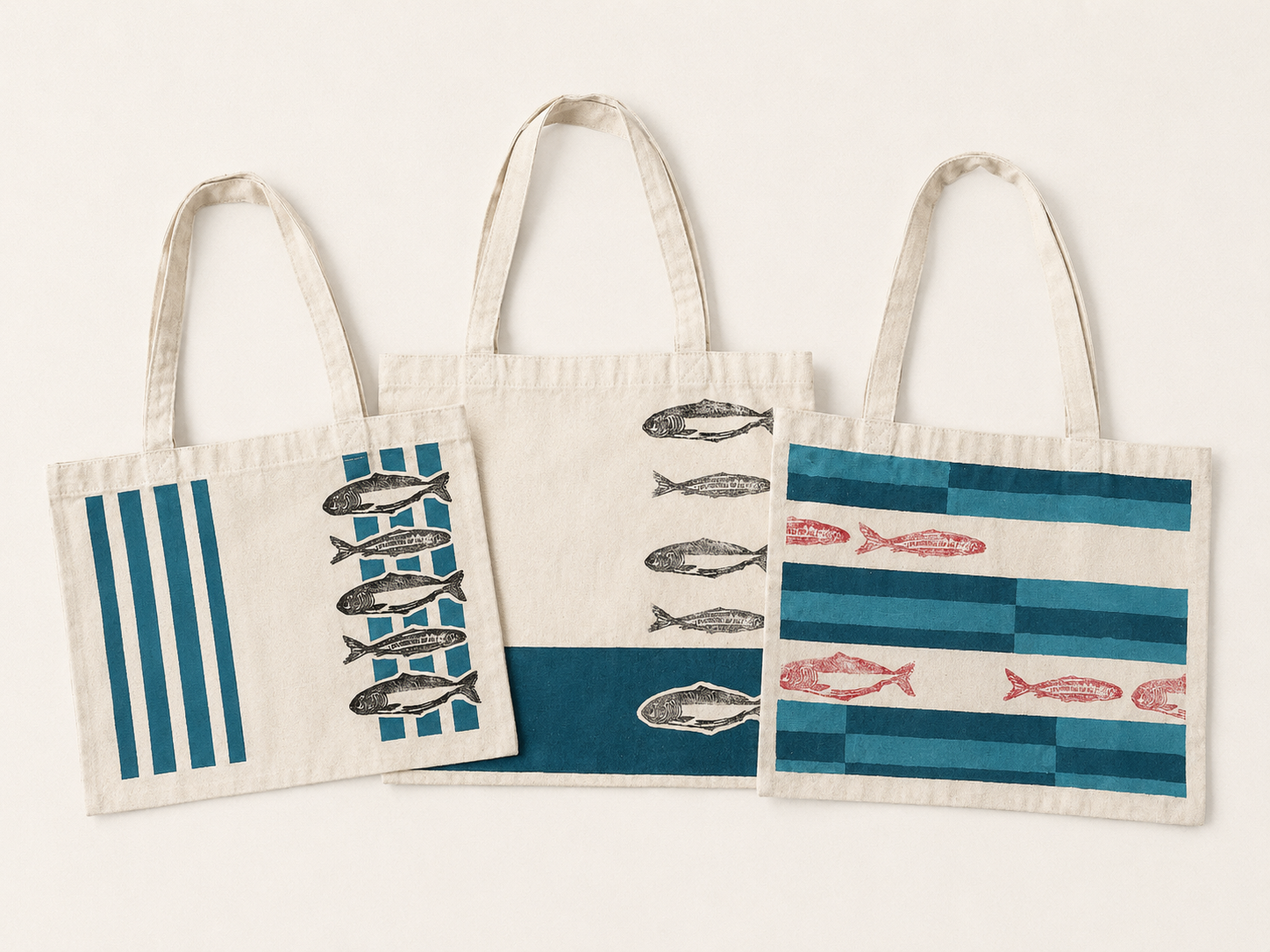 Calico Fish Print Bags