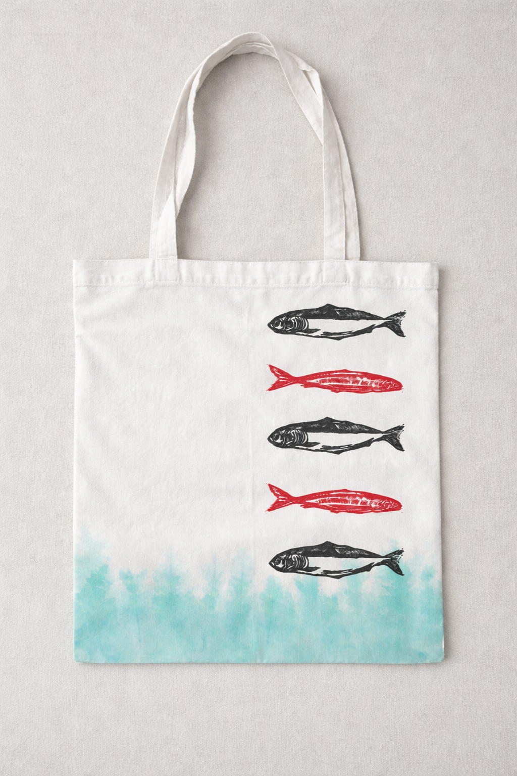 Fish Print Tote Bag