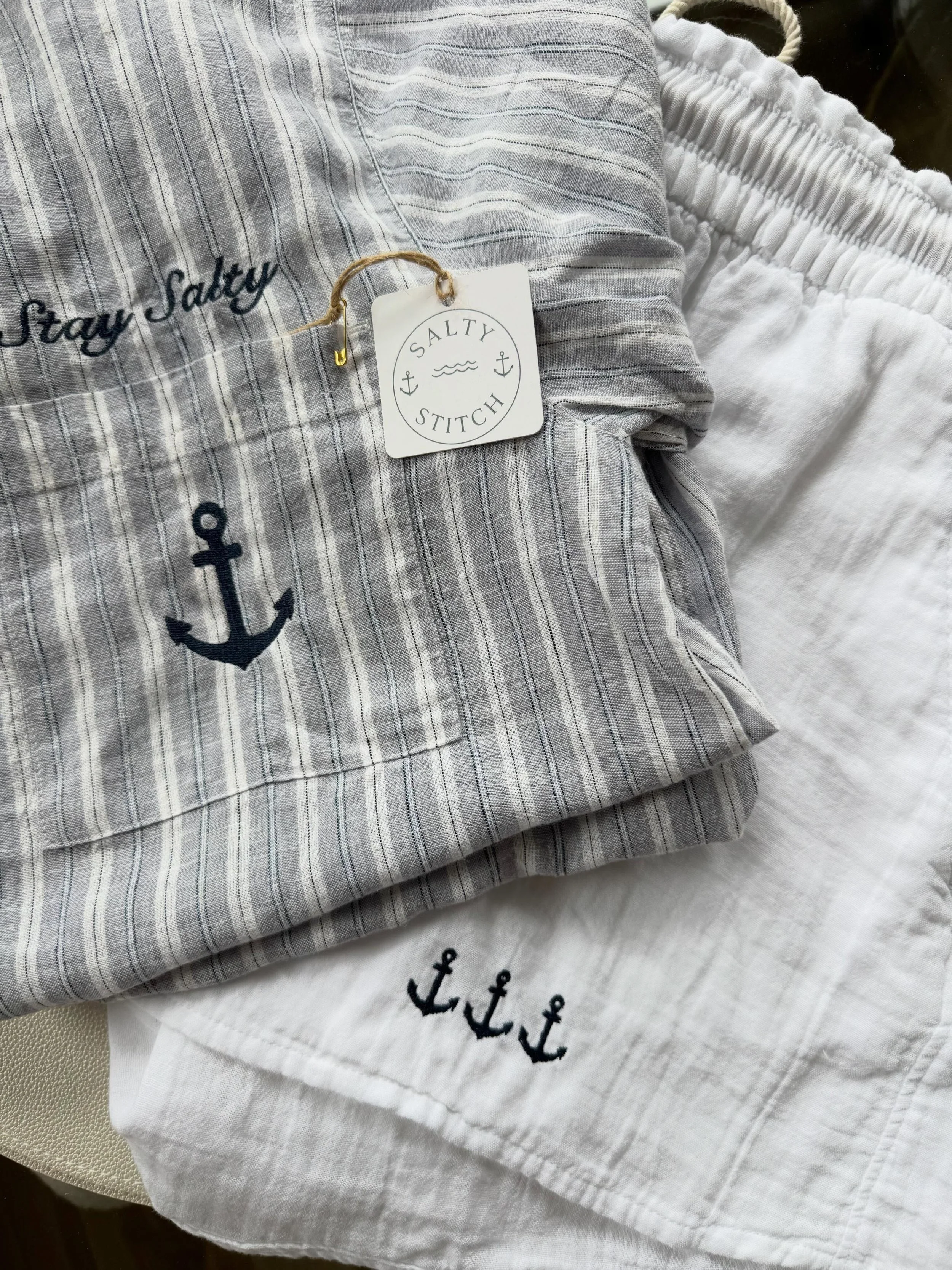 "Stay Salty" Coastal Embroidered Lounge Set