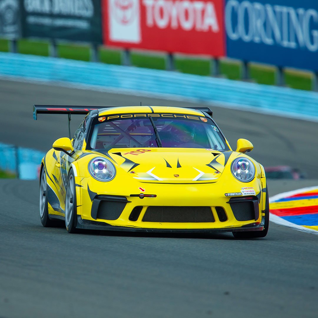 Yellow Race Car On Track