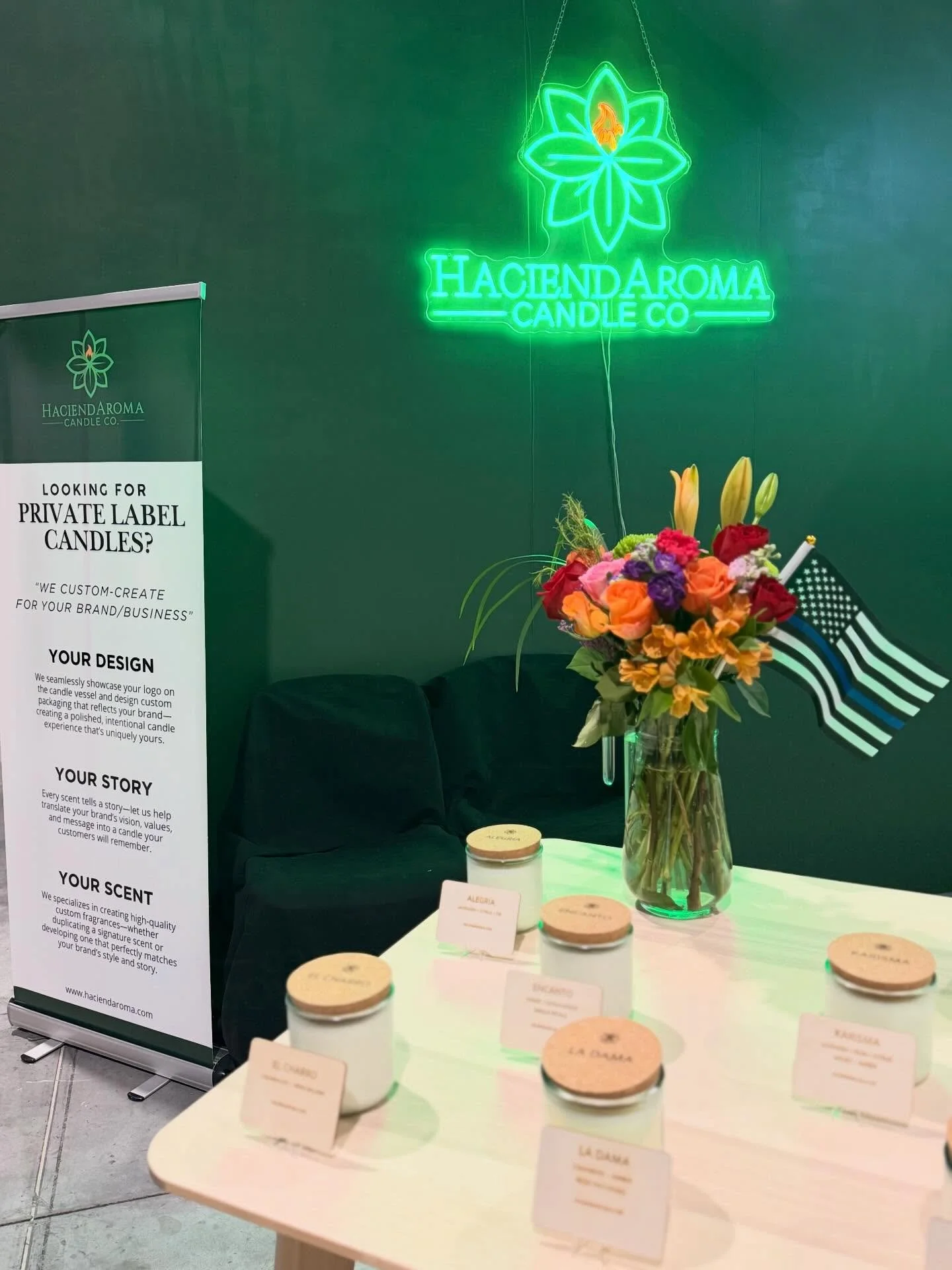 At HaciendAroma Candle Co., we specialize in custom candle creations for brands, events, and businesses who want more than just a candle &mdash; they want an experience. @lasvegasmarket 

✨ What we do:
&bull; Custom-branded candles with your logo sea