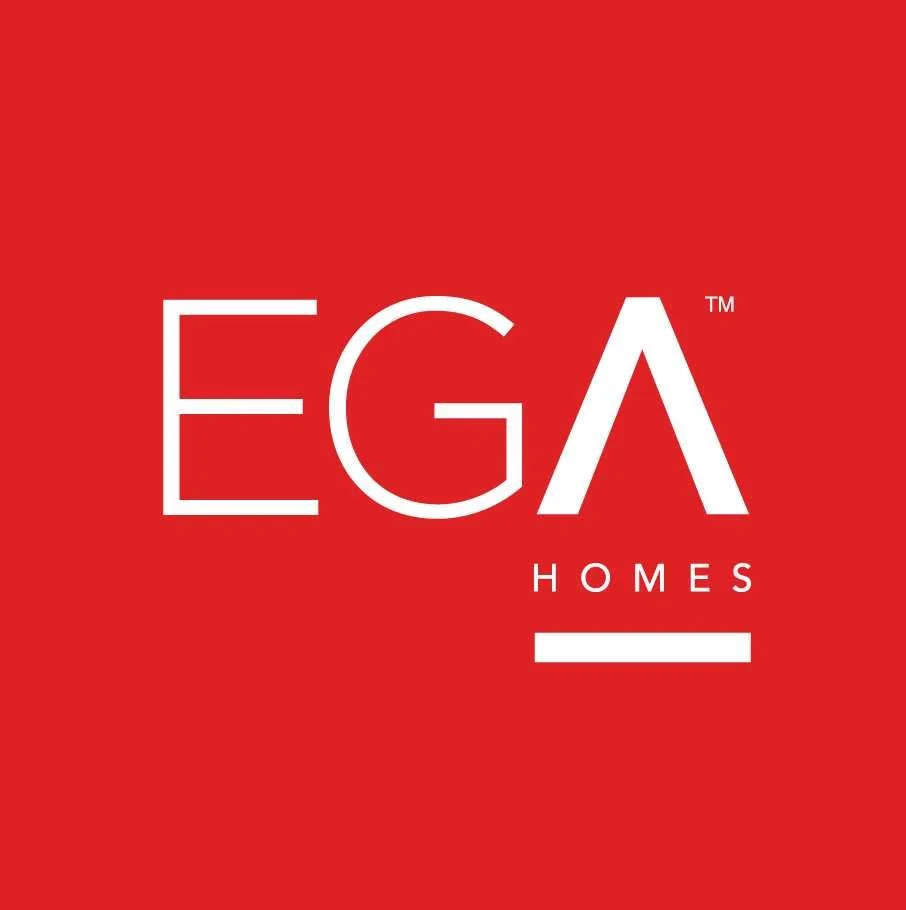 Logo for EGA Homes with a red background and white text.