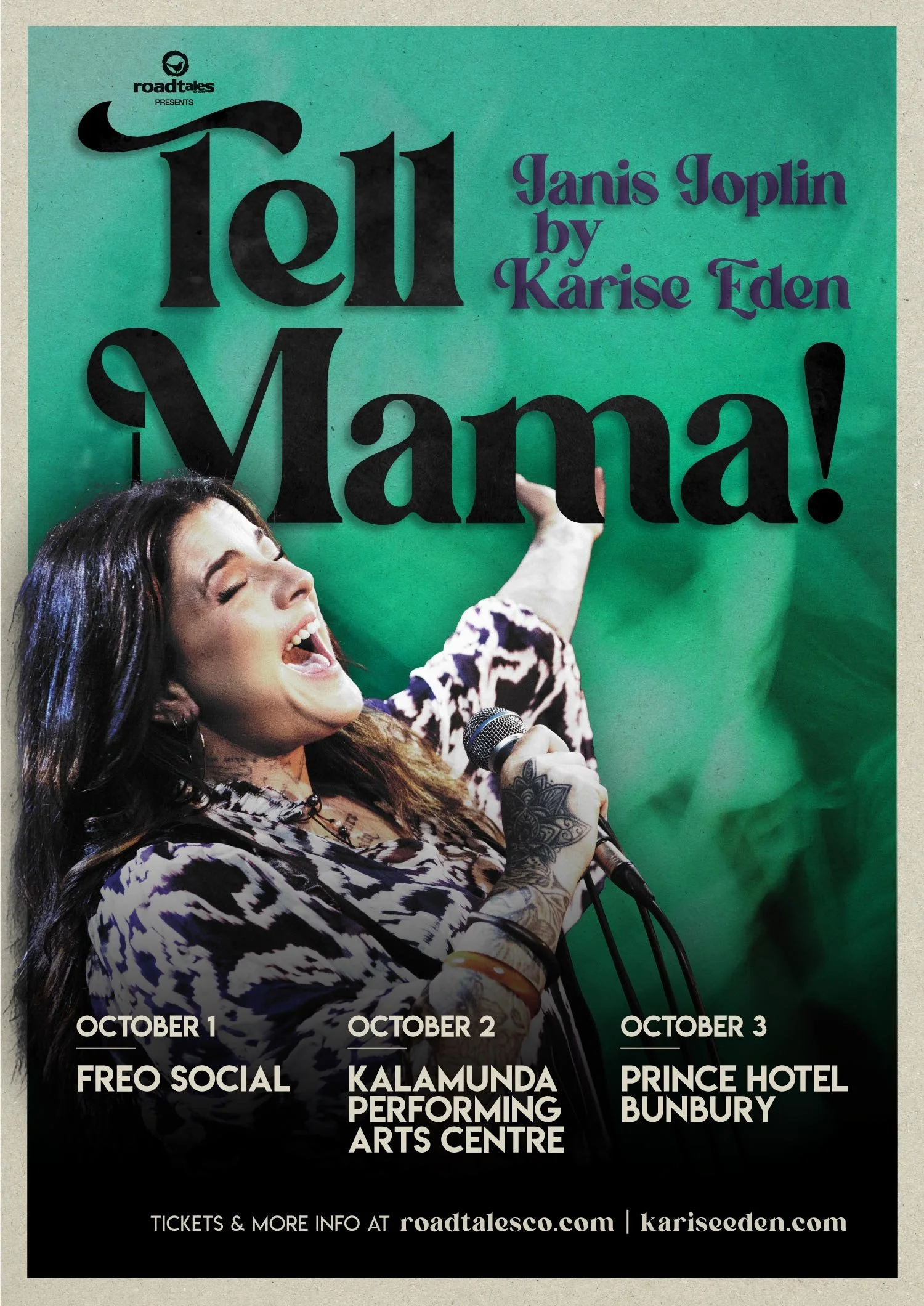 Tell-Mama! Janis Joplin by Karise Eden WA Tour