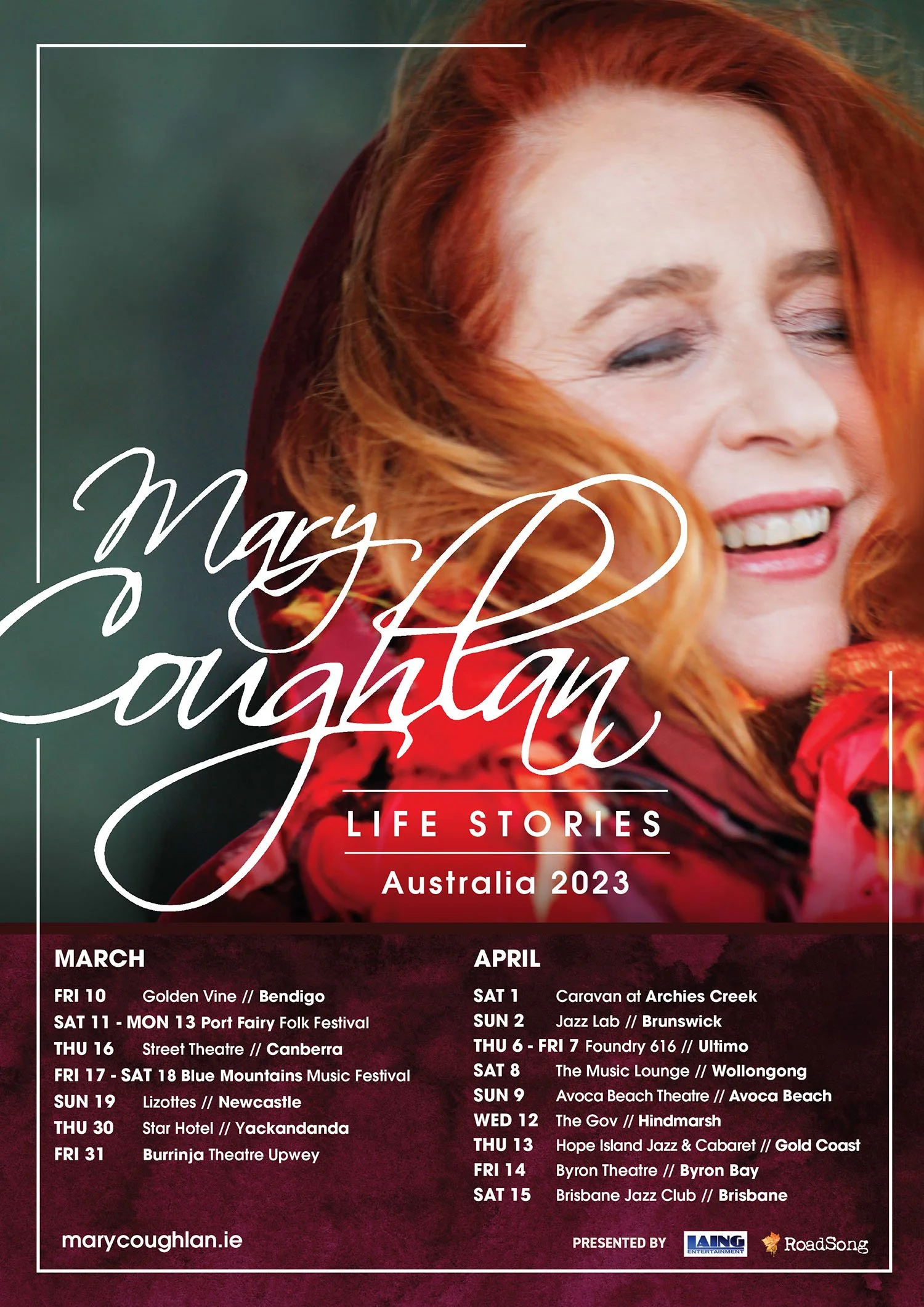 RoadTales Mary Coughlan 2023 Australian Tour