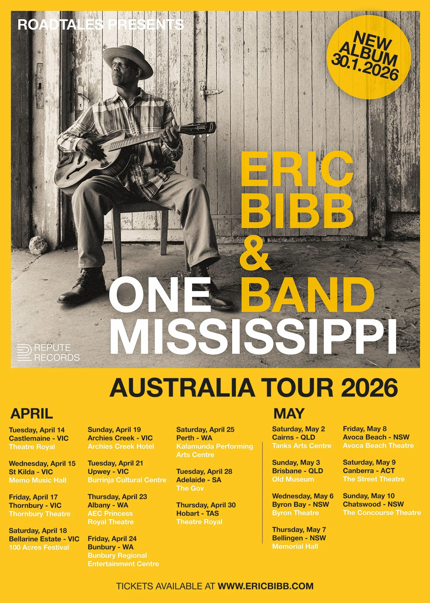 Eric Bibb 2026 Australian Tour