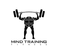 A muscular human figure lifting a barbell with weights above their head, with a brain depicted in place of the person's head, symbolizing mental and physical training for fitness.