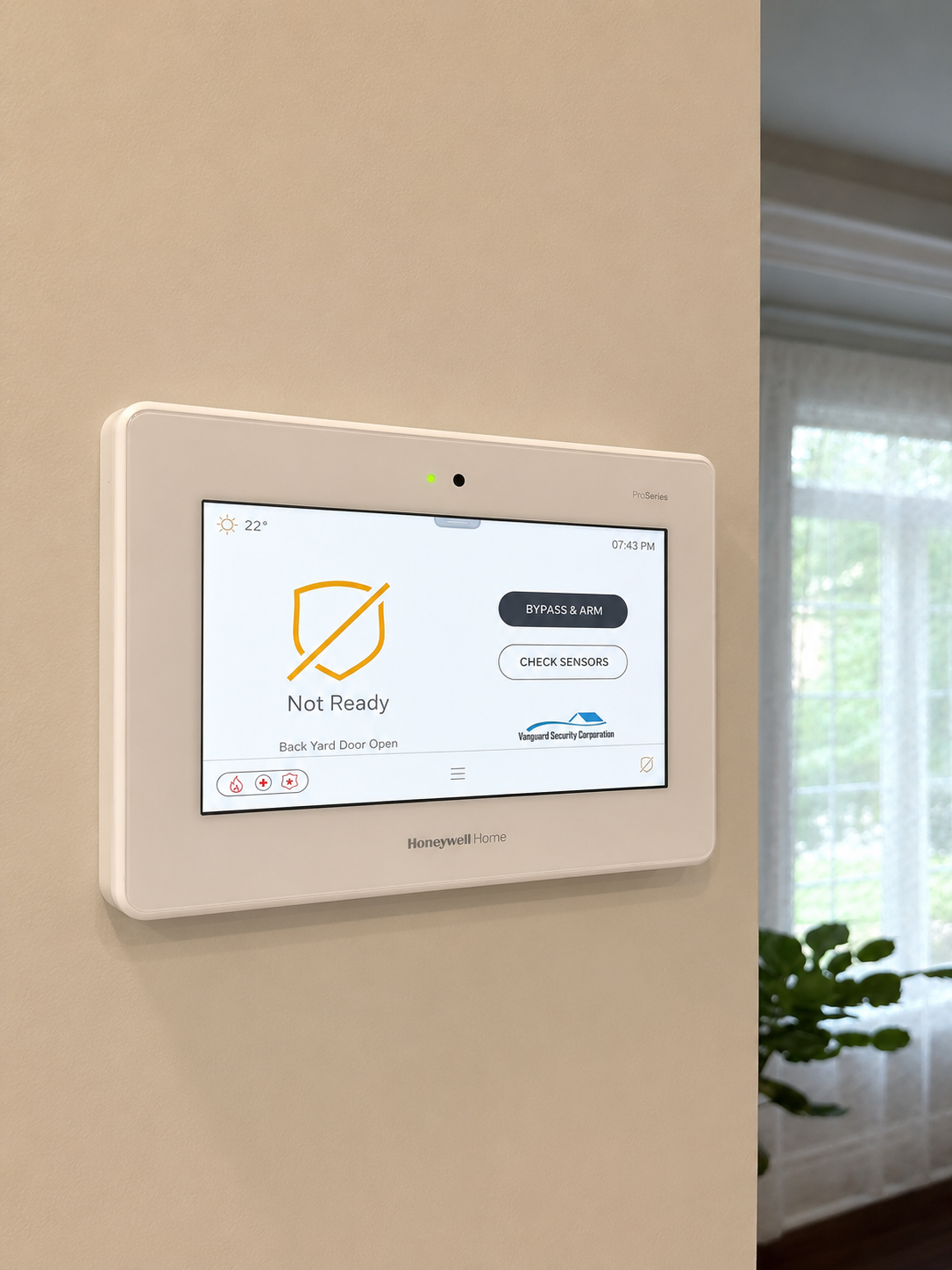 Alarm System Control Panel install in luxurious Burlington home by SKJ Home Solutions