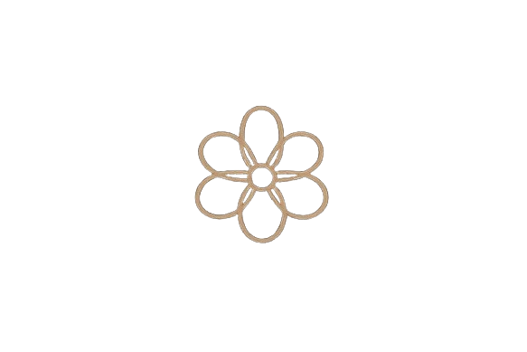 A black background with a beige outline of a flower in the center.
