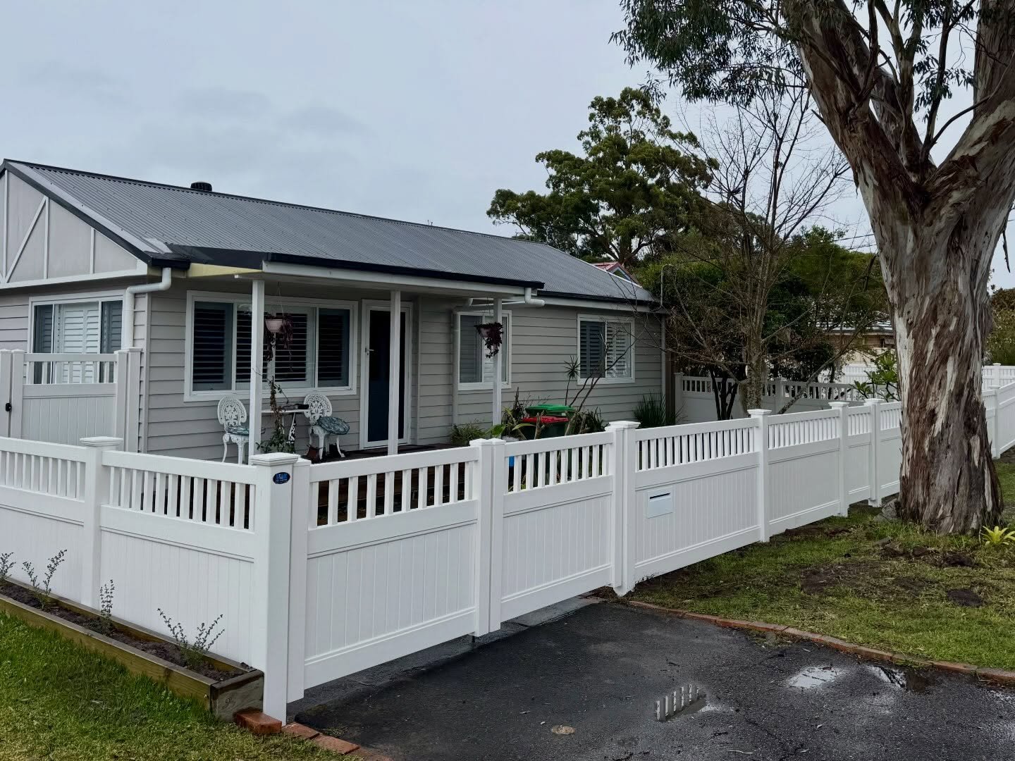 Different properties, different styles. Both neighbours want a PVC fence.

The result, all fences tie seamlessly into each other with a custom made three way post. That&rsquo;s the beauty of PVC, it&rsquo;s like one big puzzle that can be put togethe
