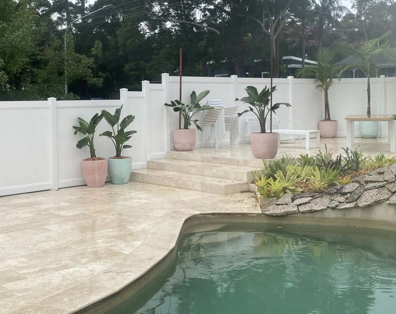 PVC Full privacy external pool fence