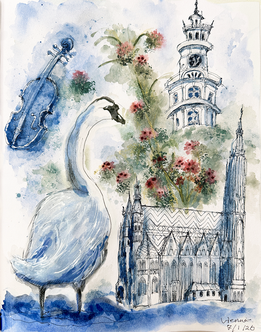 Impression of Vienna - Markers & Watercolor