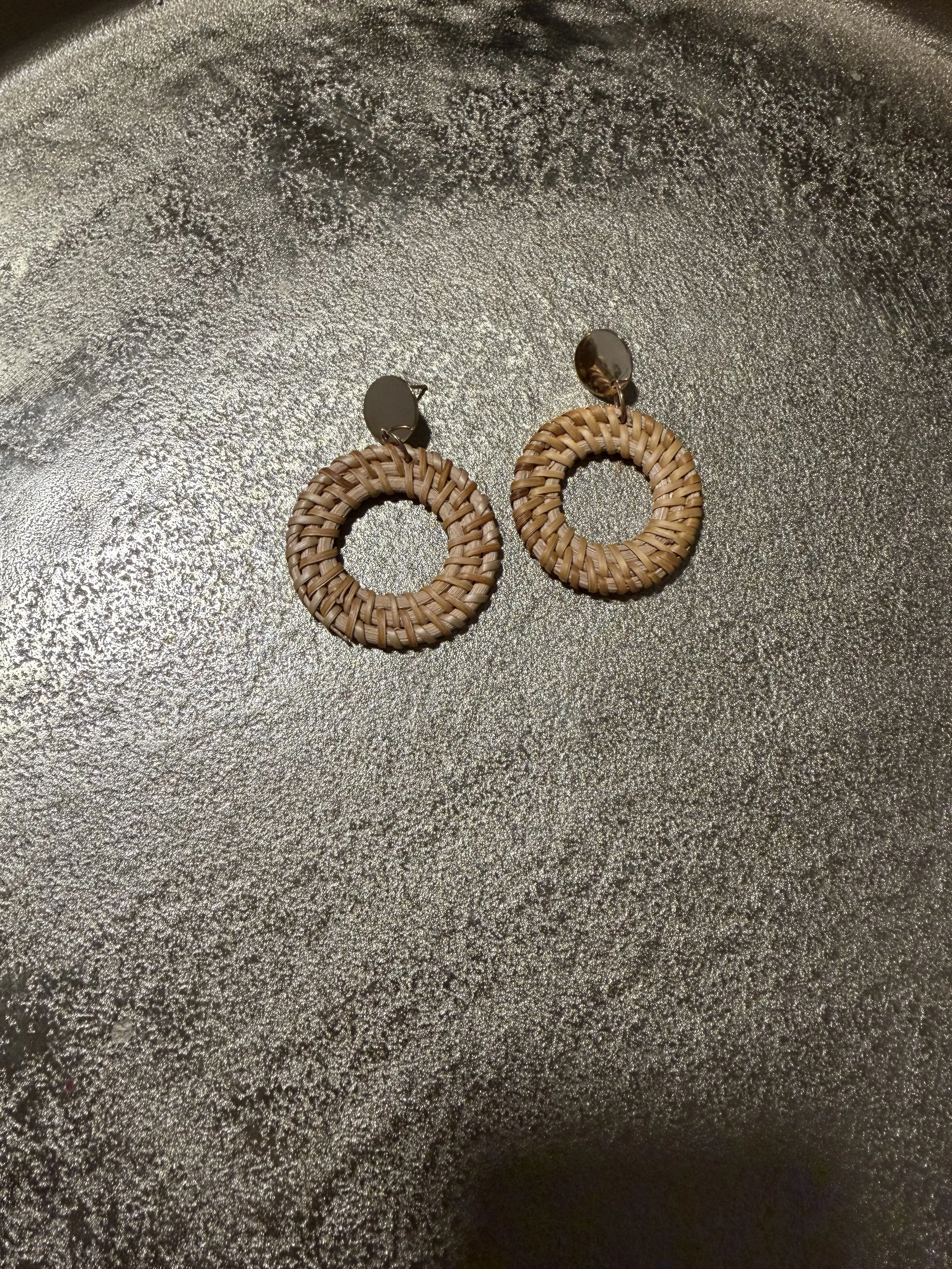 Handwoven Rattan Earrings