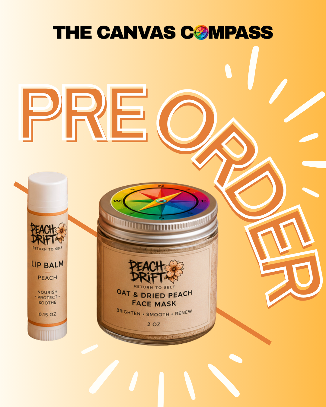Peach Drift Chapstick & Face Mask (PREORDER)