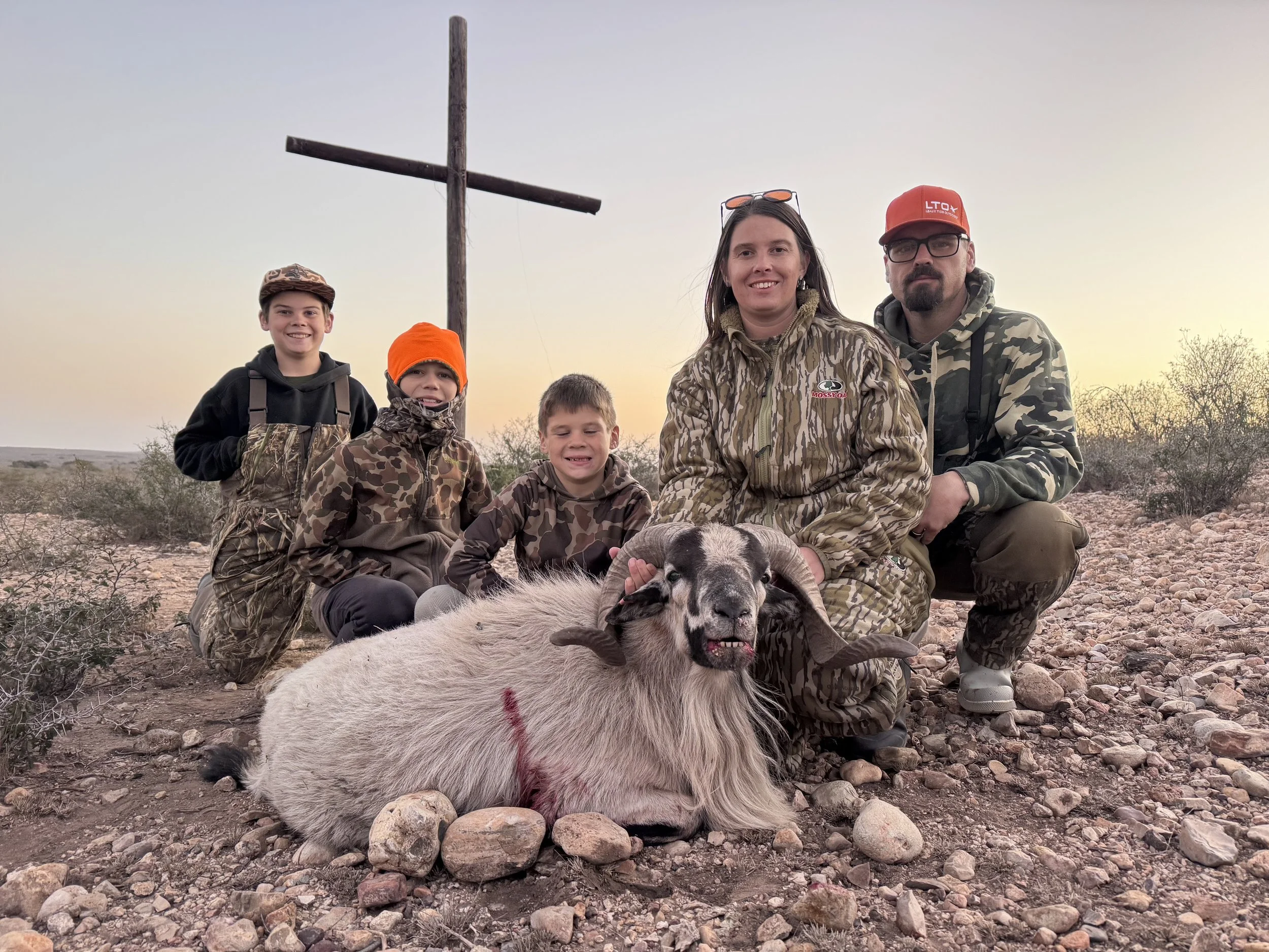 Family guided ram hunt in Hondo, Texas.