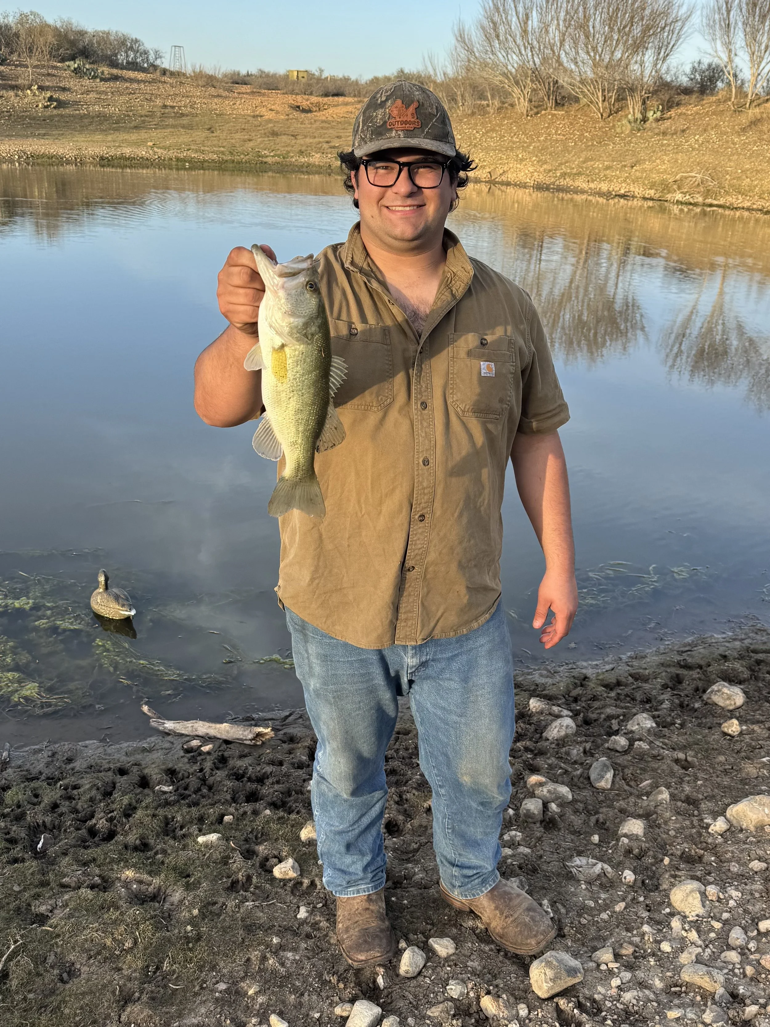 Fishing at a south Texas hunting ranch in Hondo, Tx.