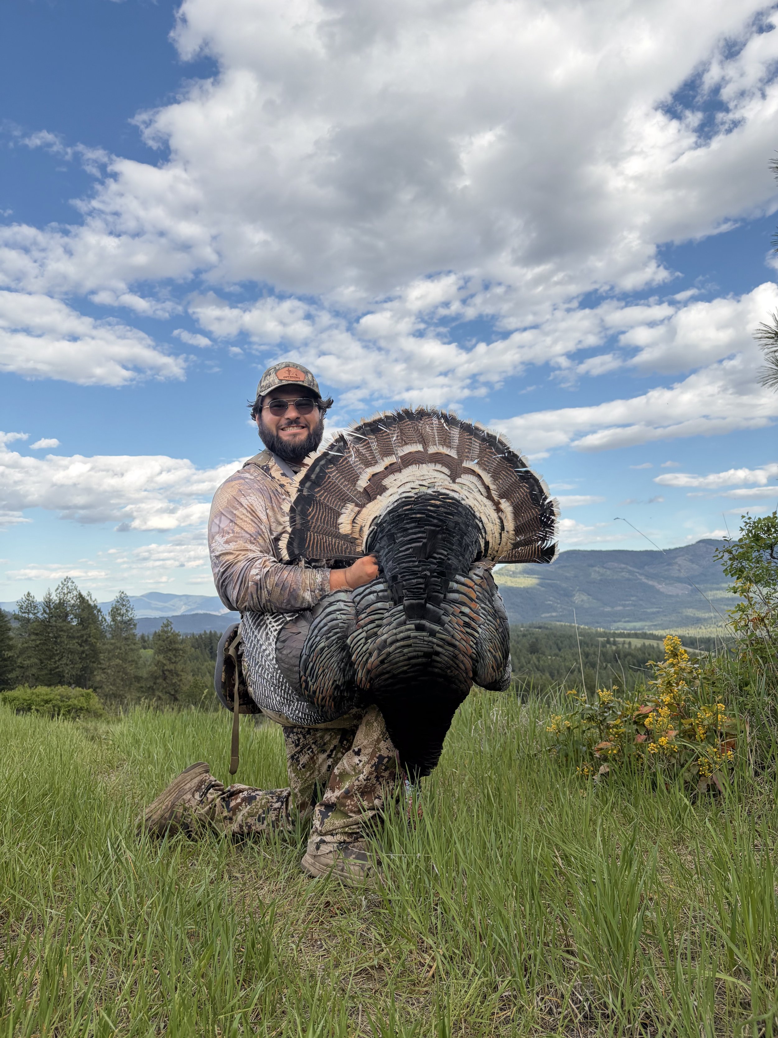 Turkey guide from south Texas showing off his bird.