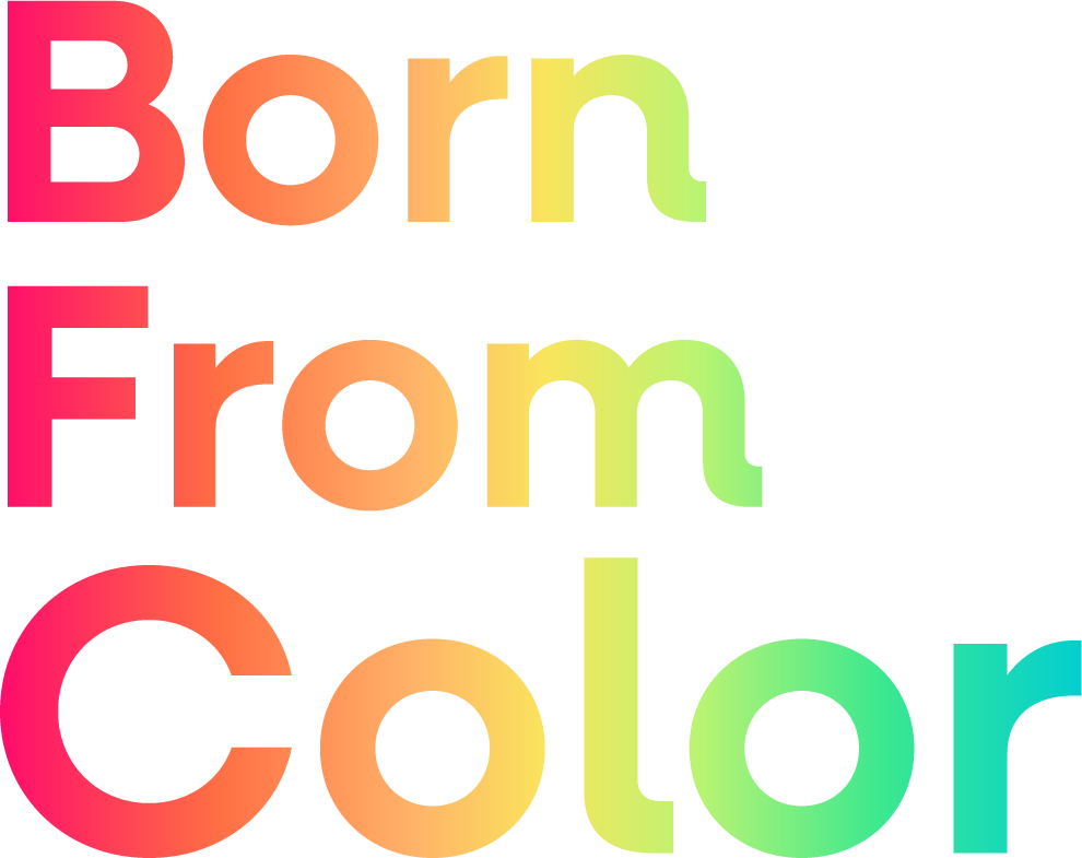 Abstract gradient background with vibrant colors transitioning from pink to orange, yellow, green, and blue.