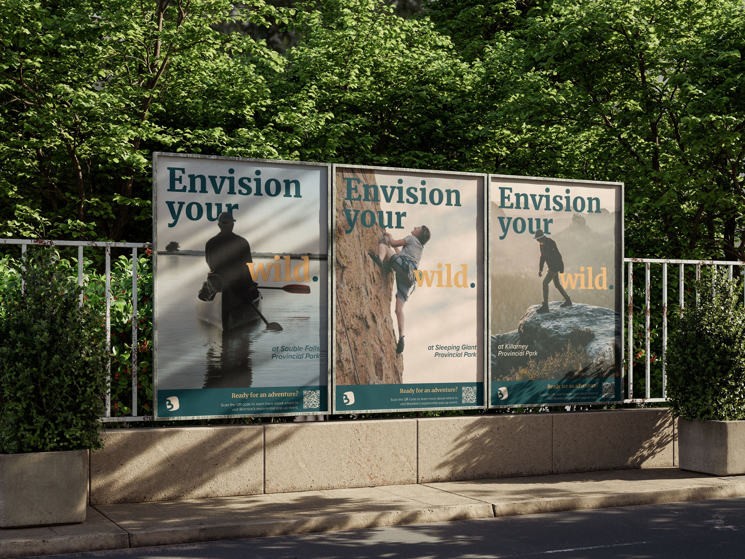 Poster collaboration between Bramble and Ontario Parks to advertise Ontario campgrounds