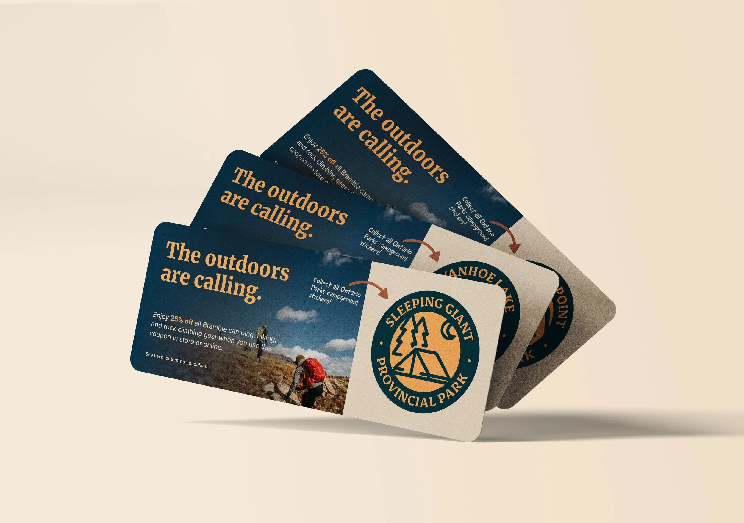 Bramble and Ontario Parks collaboration collectible stickers and leaflet