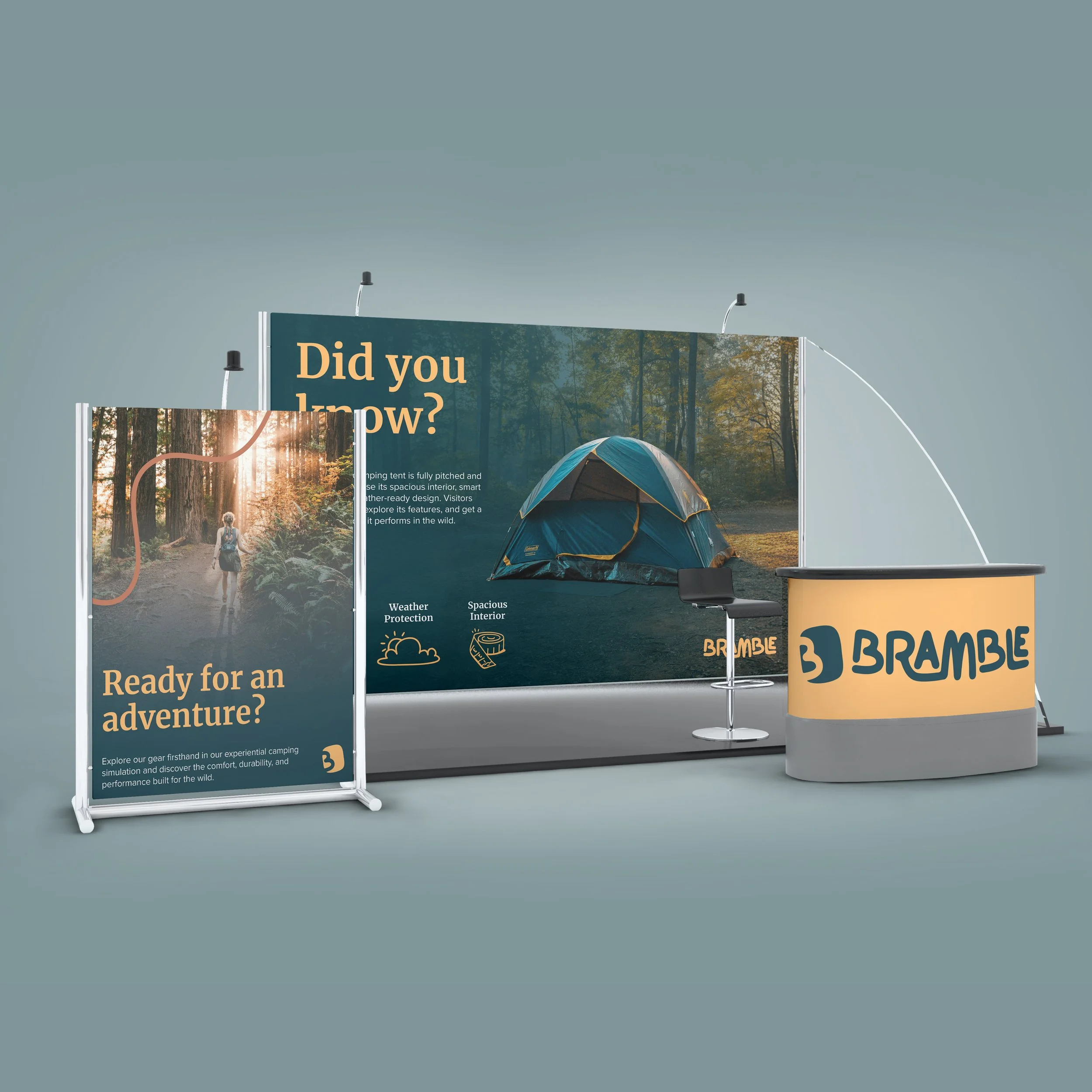 In store and trade show print advertising for vendor setup