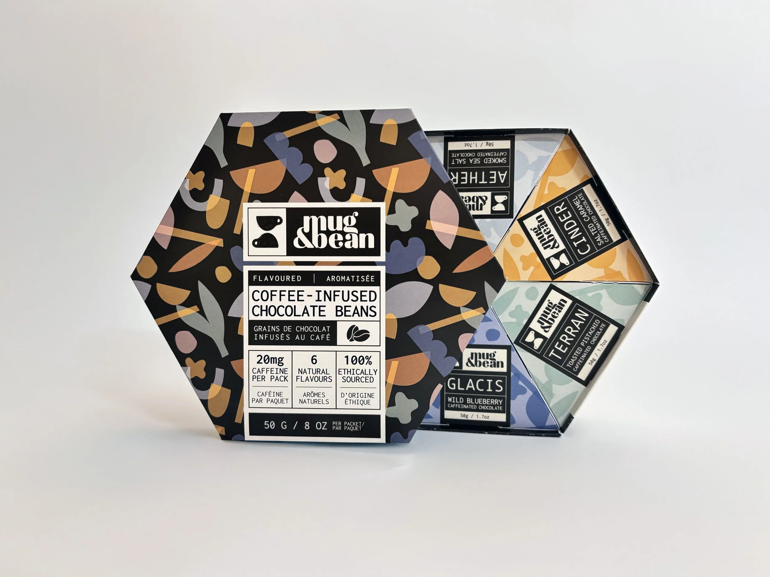 Final physical mockup of six individual packs within a multi-pack box