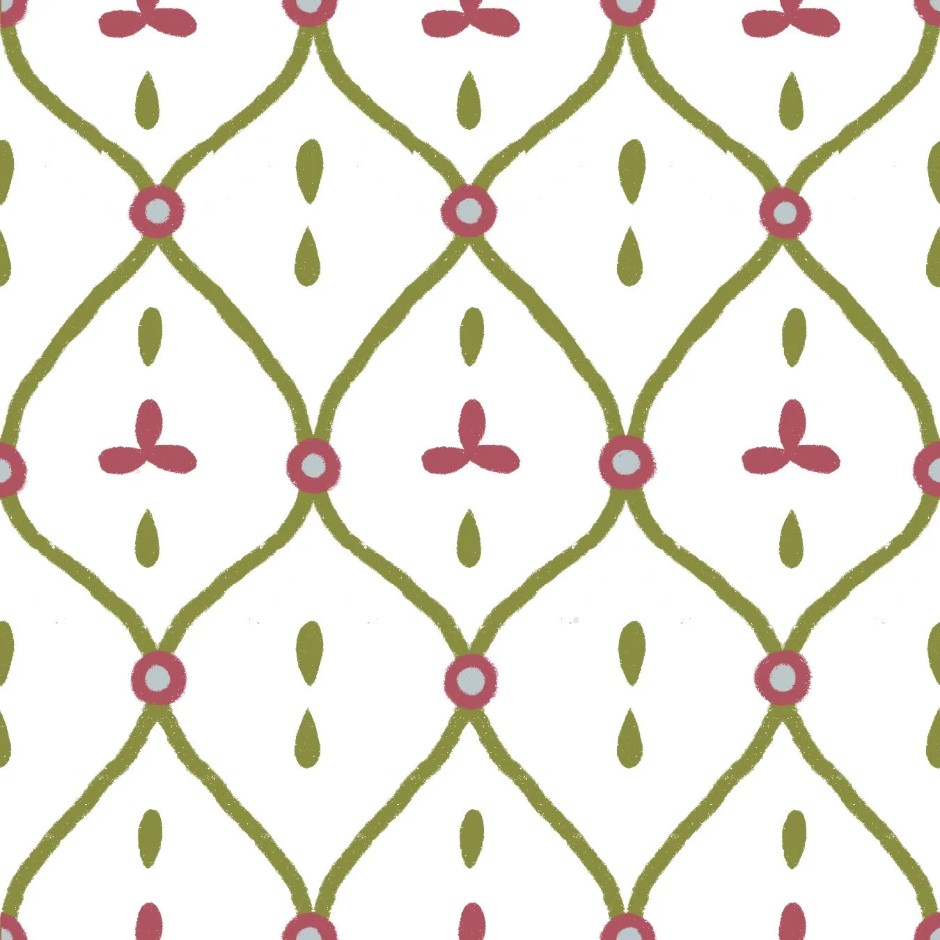 "Floret" in Berry, Pirouette, and Terracotta