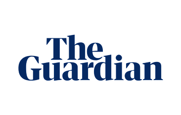 The Guardian logo in black and blue text.