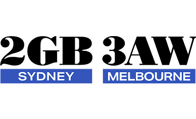 Radio station logos 2GB Sydney and 3AW Melbourne