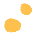 Two yellow-coloured hand-drawn dots