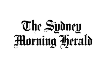 Logo of The Sydney Morning Herald in black text with a Gothic-style font.