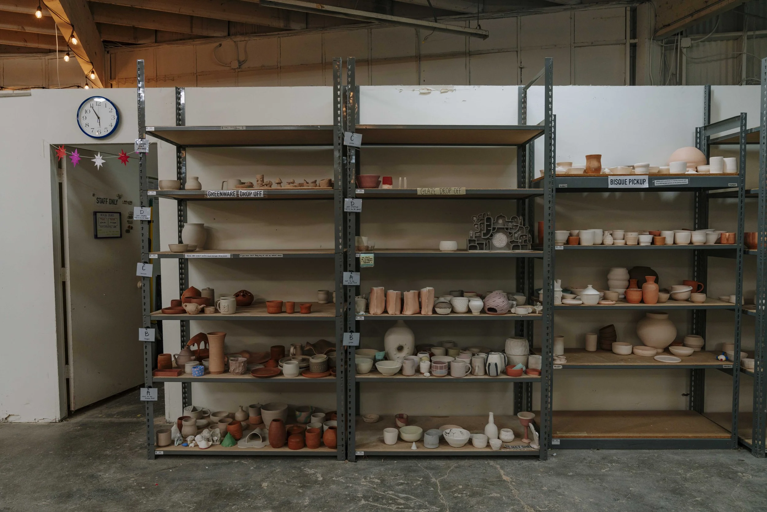 Firing drop-off shelves